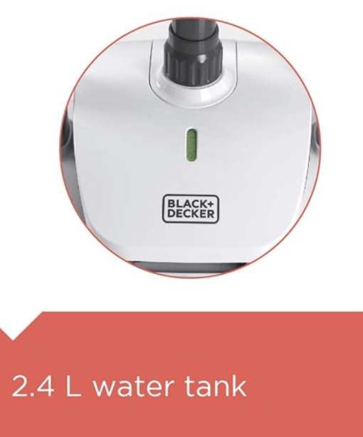BLACK+DECKER Garment Steamer with Pleat Maker 2000 Watt, Fabric Brush, Collar Id and Lint Remover (White) - Image 2